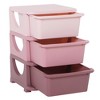 Qaba 3 Tier Kids Storage Unit with 6 Drawers Chest Toy Organizer Plastic  Bins for Kids Bedroom Nursery Living Room for Boys Girls Toddlers, Pink