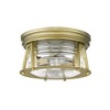 Cape Harbor 2-Light Flushmount Ceiling Light - Bronze Steel, Dimmable, Damp Rated, 12" - 3 of 4