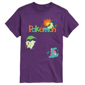 Men's - Pokémon - Chikorita, Cyndaquil, Totodile Short Sleeve Graphic T-Shirt - 1 of 3