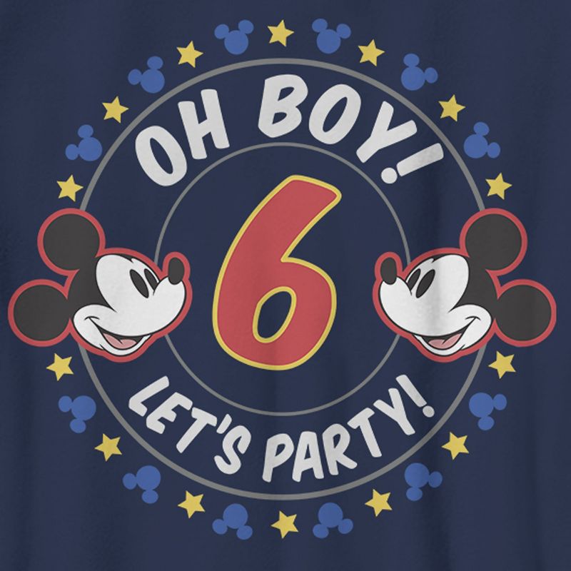 Boy's Mickey & Friends 6th Birthday Oh Boy Let's Party Mickey T-Shirt, 2 of 5