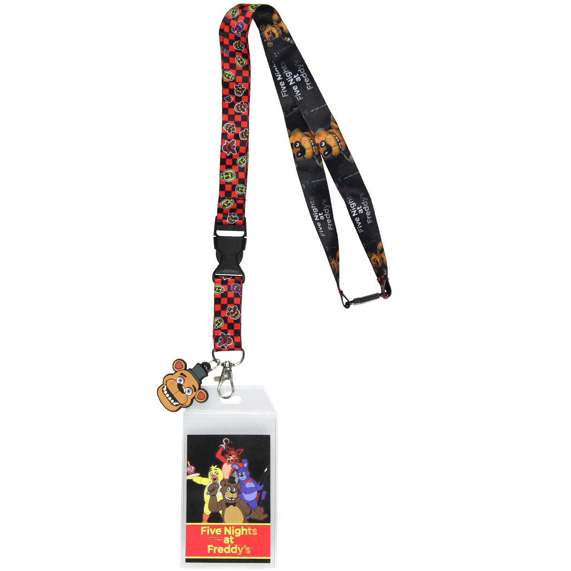 Five Nights At Freddy's FNAF Reversible ID Lanyard Freddy Fazbear Rubber Pendant