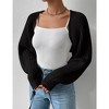 Womens Cardigan Long Sleeve Open Front Sweater Shrug Midweight Cozy Bolero for Winter Cable Knit Ribbed Cuff Sweater Cardigan - 3 of 4