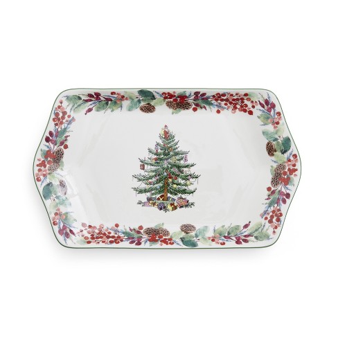 Christmas tree outlet serving platter