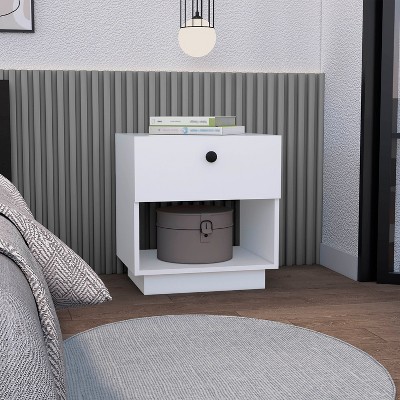 NicBex Nightstand with Drawers or Open Shelf,1pc Side Table with Wood Frame,Bedside Table for Bedroom,Living Room,White/Black