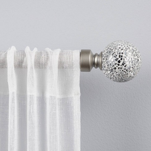 silver curtain rods home depot