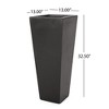 TUYOHW 13" Cast Stone Planter,Tapered Modern Outdoor Planter Pot for Patio,Garden, Backyard Decor,No Assembly Required - 3 of 4