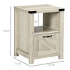 CIPACHO Farmhouse End Table, Side Table with Storage for Living Room, Oak - 3 of 4