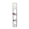 Column Shelf Floor Lamp with Linen Shade - Lalia Home - 3 of 4