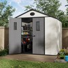 YARDSIGHT 8*6 FT Outdoor Storage Shed with Floor and Double Doors for Garden Patio Furniture and Tools,Gray/White - 2 of 4