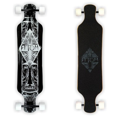 MBS 40020 Atom Drop Through 39-Inch Maple Deck Longboard Skateboard Cruiser, Dark Tiki