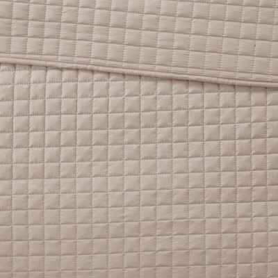 Khaki Microfiber King Reversible Quilt Set