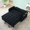 SKRAN 52 "velvet sofa, 3 in 1 convertible sleeper,pull-out bed with back, pillow, pockets for living room furniture - 2 of 4