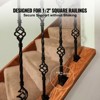 VEVOR Aluminum Alloy Baluster Shoes Square Balusters  Wrought Spindles with Screw Holes for Use with 1/2 Inch Staircase Balusters, Black (50 Pcs) - 3 of 4