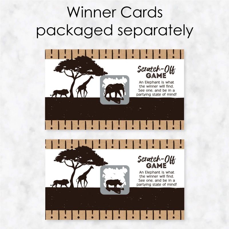 Big Dot of Happiness Wild Safari - African Jungle Adventure Birthday Party or Baby Shower Game Scratch Off Cards - 22 Count, 3 of 7