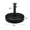 Wellfor Fillable Round Outdoor Patio Market Umbrella Base - Black: 20" Diameter, All-Weather, Water/Sand Fillable, Metal Hardware - 3 of 4