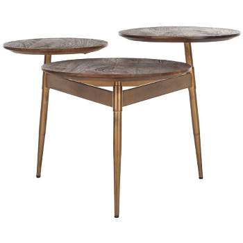 Ian 3 Circle Accent Table - Rustic H1y/Gold - Safavieh.
