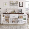 Bella Depot 63" Farmhouse Barn Door Storage Cabinet with 2 Drawers & Door Rack, Large Buffet Table Coffee Bar Cabinets with Adjustable Shelves - 4 of 4