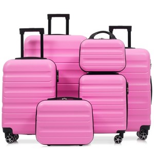 Coolife 6-Piece ABS Hardshell Luggage Set - Lightweight & Durable Suitcases with Dual Spinner Wheels - 1 of 4