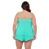 Aqua Green Women's Keyhole Tankini w/ Hardware - 3 of 3
