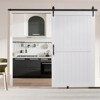 VEVOR Sliding Barn Door, 48 x 84 inch, High-Strength MDF Panel, Barn Door with Hardware Kit, Water-Proof PVC Surface, H-Frame, Black&White - 2 of 4