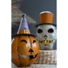 Kalalou Pumpkin and Skull Halloween Lantern, Set of 2 – Recycled Iron with Removable Hats - 3 of 3