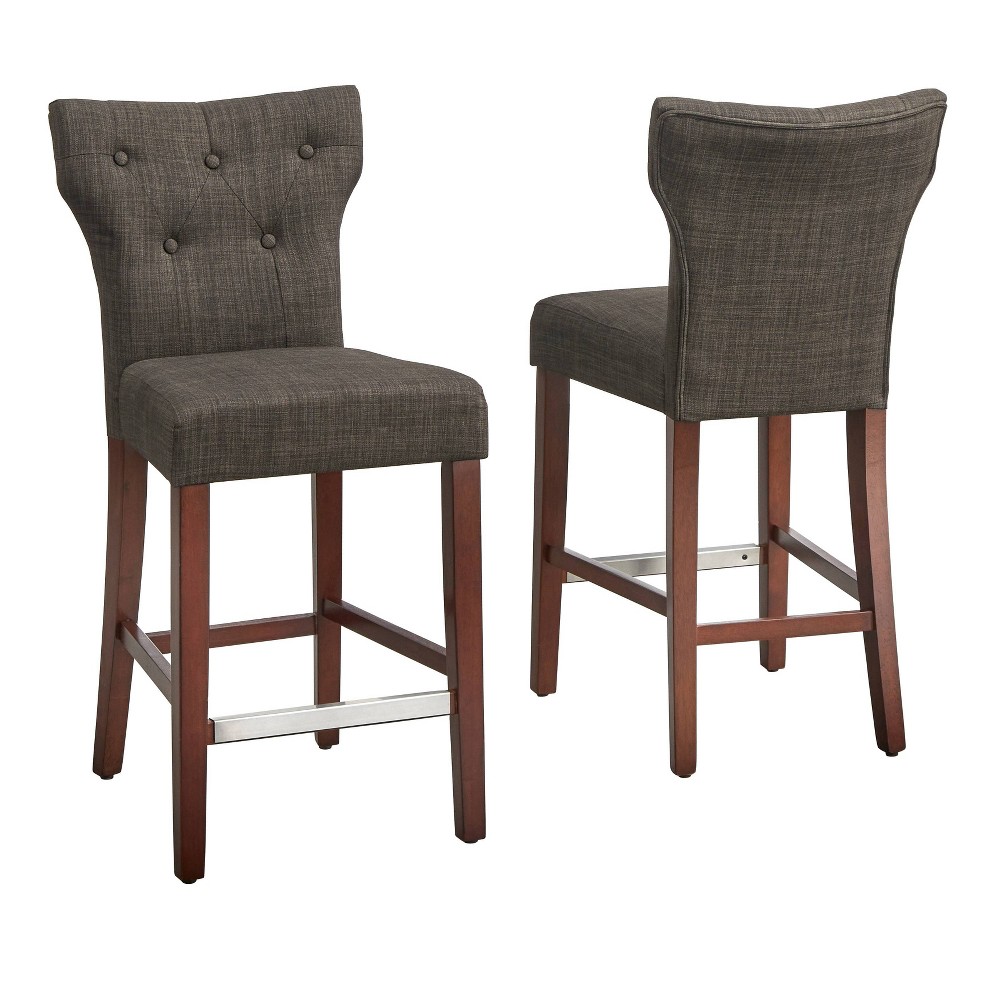 Photos - Storage Combination 24" Set of 2 Langdon Counter Height Barstools Charcoal Gray - Buylateral