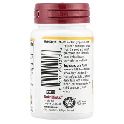 NutriBiotic Grapefruit Seed Extract, High Potency, 125 mg, 100 Tablets