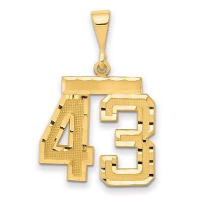 Black Bow Jewelry 14K Yellow Gold, Varsity Collection, Medium D/C Pendant Number 43