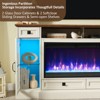 OKD 70" Fireplace TV Stand for 80 Inch TV, Farmhouse TV Stand w/Door & Drawers, Dark Rustic Oak - 4 of 4