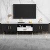 71" MDF TV Stand with 2 Cabinets and Open Compartments, Sideboard Cabinet with Soft-Close Hinges and Cable Management for Living Room - 2 of 4