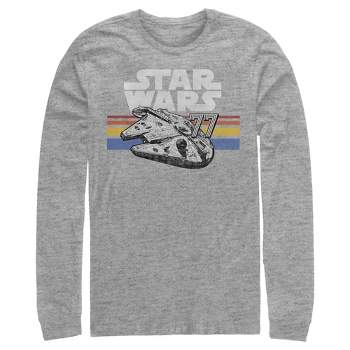 Men's Star Wars Millennium Falcon 77' Vintage Stripes Long Sleeve Shirt