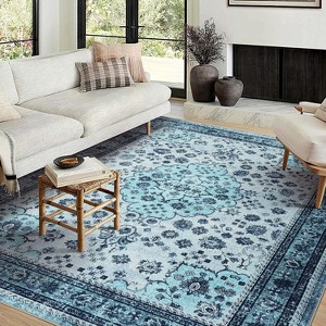 Fulvari Washable Area Rug Vintage Foldable Thin Rug Soft Low-Pile Non-Slip Stain Resistant Floor Indoor Outdoor Carpet - 1 of 4