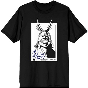 All Might Mens Black My Hero Academia Anime Cartoon Graphic Tee - 1 of 1