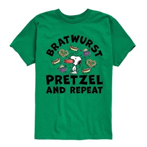 Boys' - Peanuts - Bratwurst Pretzel And Repeat Snoopy Short Sleeve Graphic T-Shirt - 1 of 4