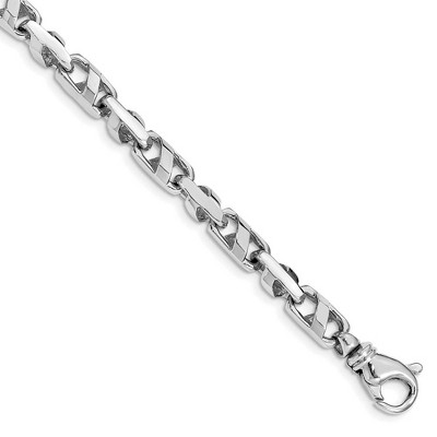 Black Bow Jewelry 5.5mm 14K Yellow or White Gold Solid Fancy Anchor Chain Bracelet, 8 In