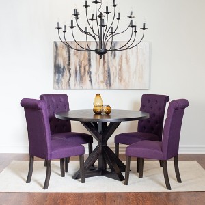 NicBex Round Dining Room Table Set for 4 Morden Dining Room Table with 4 Stylish Chairs and Pedestal Base for Kitchen - 1 of 4