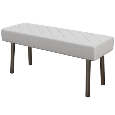 TiramisuBest Button Tufted Bed Bench - Upholstered with Arms & Solid Wood Legs, Black
