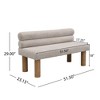 Anybear Light Grey Upholstered Dining Bench - 4 of 4