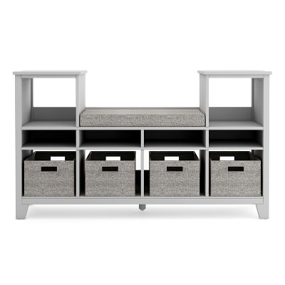 Martha Steward Kids' Reading Nook: Children's Bedroom Bookshelf, Reading Bench and Toy Storage Organizer with Bins