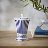 Spode Blue Italian Steccato Vase, 5.2-Inch Porcelain Hexagonal Accent with Stripe & Floral Scroll - Ideal for Living, Dining Room - 2 of 4