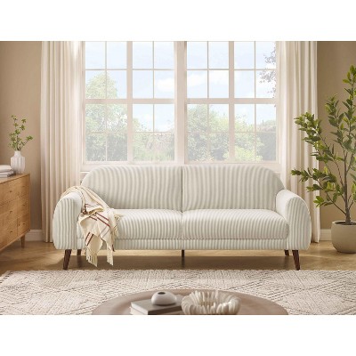 MINIMORE Modern Style 87.4"W Iris 3Seater Round Arm Mid-century Sofa