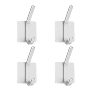 Unique Bargains Aluminum Self-Adhesive Rust-proof Bathroom Kitchen Towel Hooks - 1 of 3