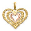 Black Bow Jewelry 14k Yellow Gold and Rose Gold with Rhodium Triple Heart Pendant, 21mm - 3 of 4