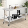 60X24x35 Inch Stainless Steel Work Table with Double Shelf, Heavy Duty Prep Station for Kitchen Restaurant or Garage Storage - 2 of 4