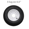 2 Pack 4.80-8 4.80x8 480-8 4.80-8 Trailer Tires with 8'' Rims, 5 Lug on 4.5'', Load Range C, 6PR - 2 of 4