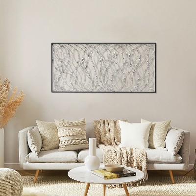 Large Silver and Black Metal Infinity Wall Sculpture