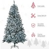 Aghana Digitals 7.5ft Artificial Flocked Christmas Tree with Cold White LED Lights, Auto-Open - 4 of 4