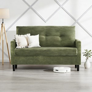 Vipbear Loveseat Sofa,50"Comfy Small Loveseat for Small Spaces,Tool-Free Setup Sofa Couch for Bedroom,All-Wood Couches for Living Room Chenille Blue - 1 of 4