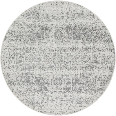 Mark & Day Amelia 5'3" Round Woven Indoor Area Rugs Charcoal/Light Gray/Beige
