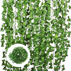 12 Pack Artificial Fake Vines, Artificial Hanging Ivy Vines for Room Decor - 1 of 4